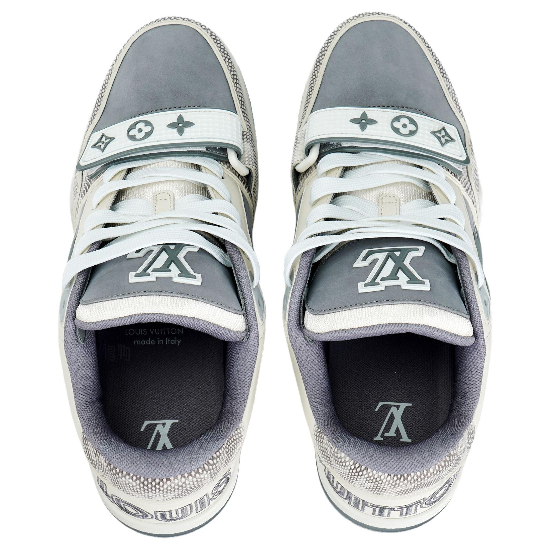 Мужские кеды Louis Vuitton Trainer (серые) — фото 3