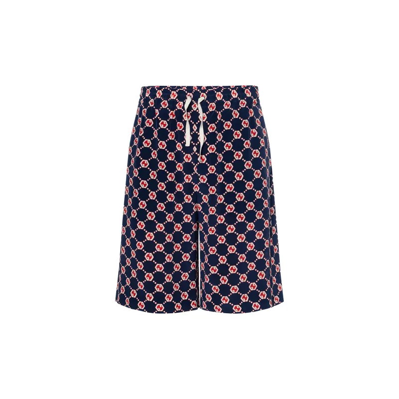 GUCCI Gg Hexagon Silk Crepe Shorts