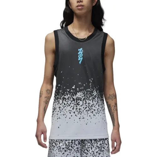Jordan Zion Tank Tops Men's Black Crew Neck Moderate Straight Fit