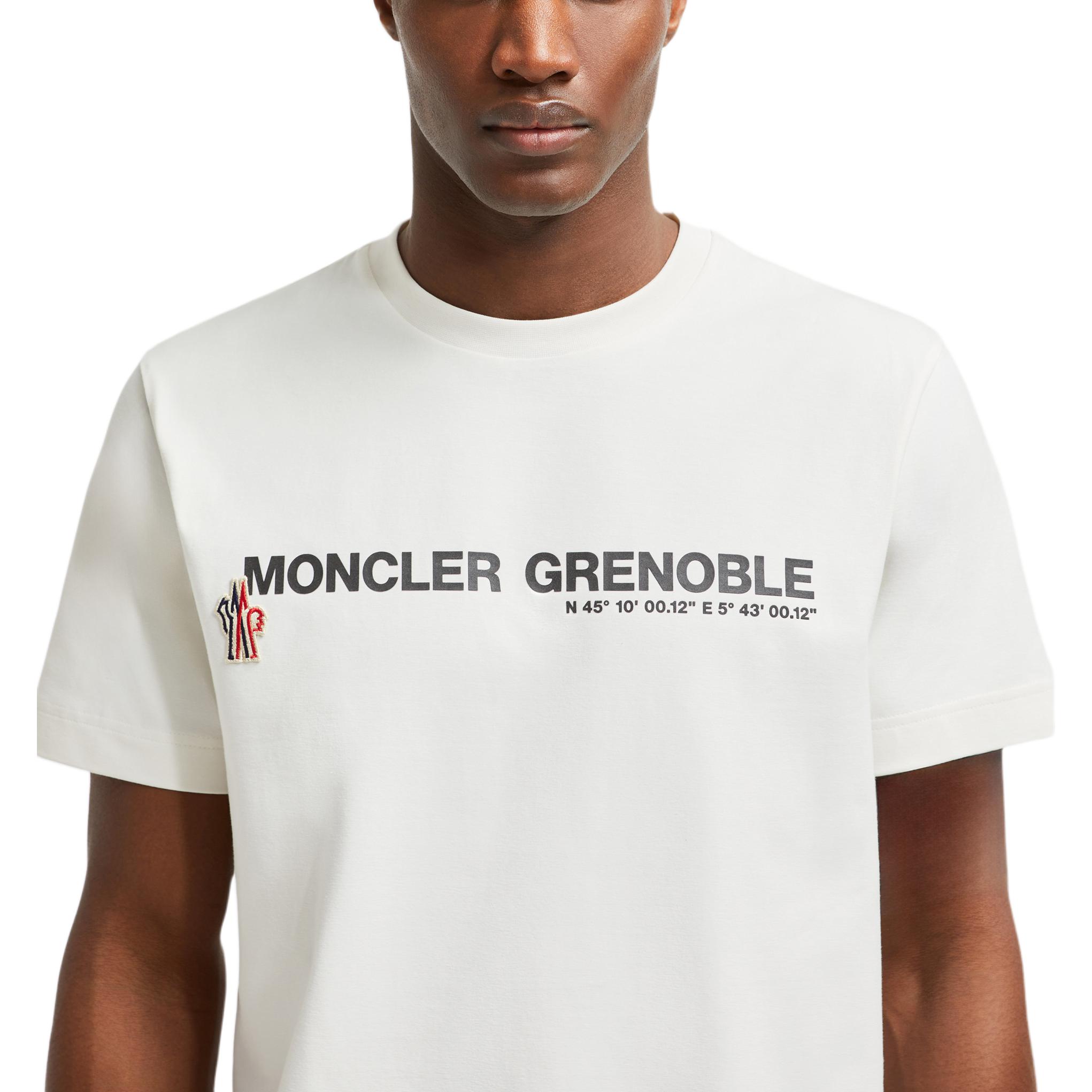 Мужская футболка Moncler Grenoble (слоновая кость) — фото 5
