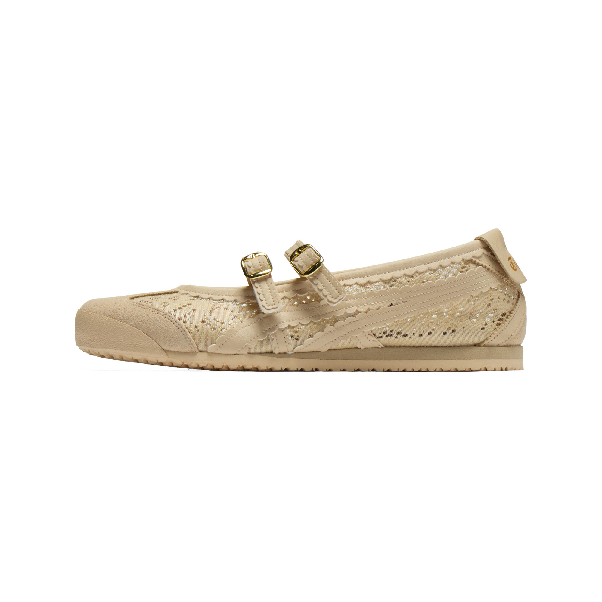 Onitsuka Tiger Onitsuka Tiger MEXICO 66 TGRS fabric lace mesh fashion versatile lightweight ballet shoes Mary Jane shoes women beige