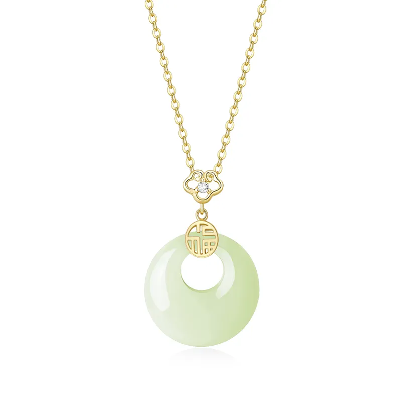 KADER Hetian Jade Necklaces Pale Greenish White Jade Women's