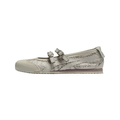 Onitsuka Tiger Onitsuka Tiger MEXICO 66 TGRS comfortable flat mesh lace ballet shoes Mary Jane shoes women gray