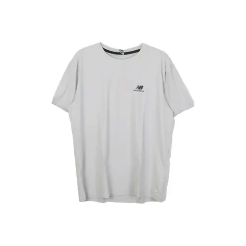 New Balance T Shirts Men's White Crew Neck Moderate