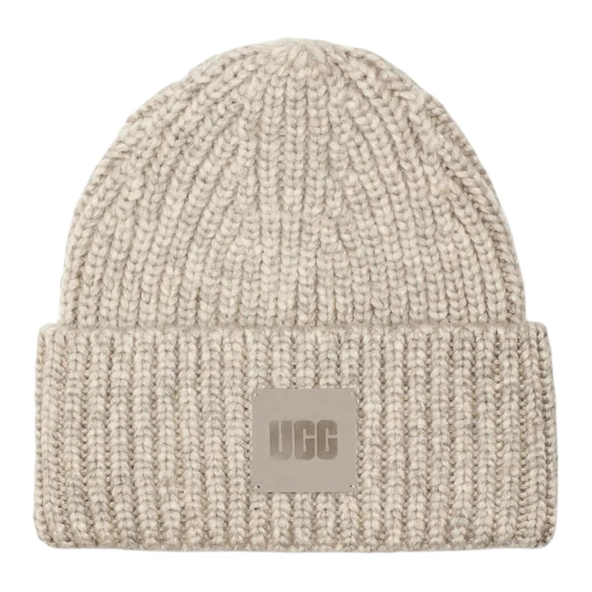 UGG Logo Patch Chunky Ribbed Beanie