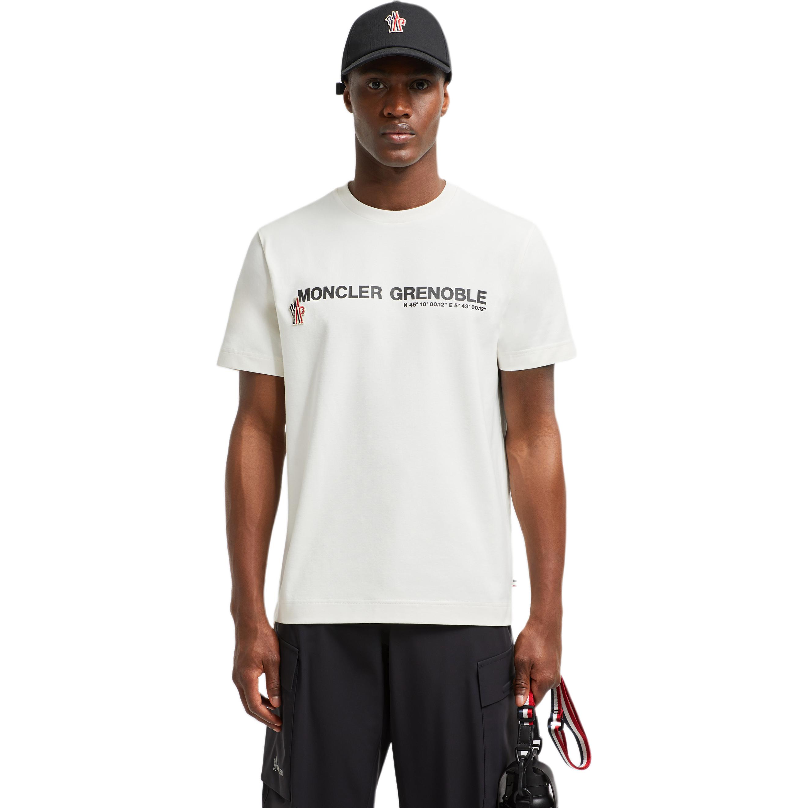 Мужская футболка Moncler Grenoble (слоновая кость) — фото 3