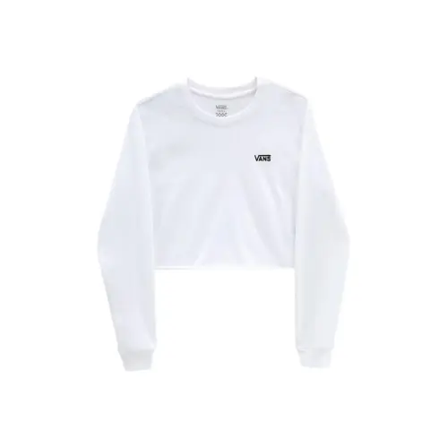 Vans T Shirts Women's White Crew Neck Moderate Straight Fit