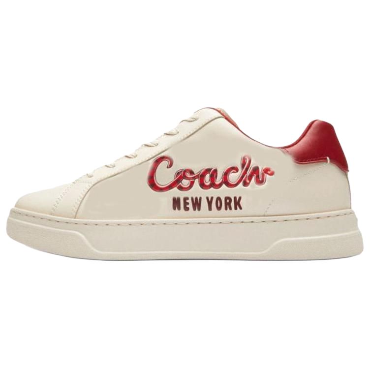 Женские кеды COACH Highline (бело-красные)