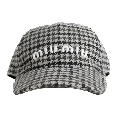 MIU MIU Nylon Baseball Caps Women's Gray