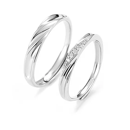 KADER Rings Unisex Silver White, Box Good Luck