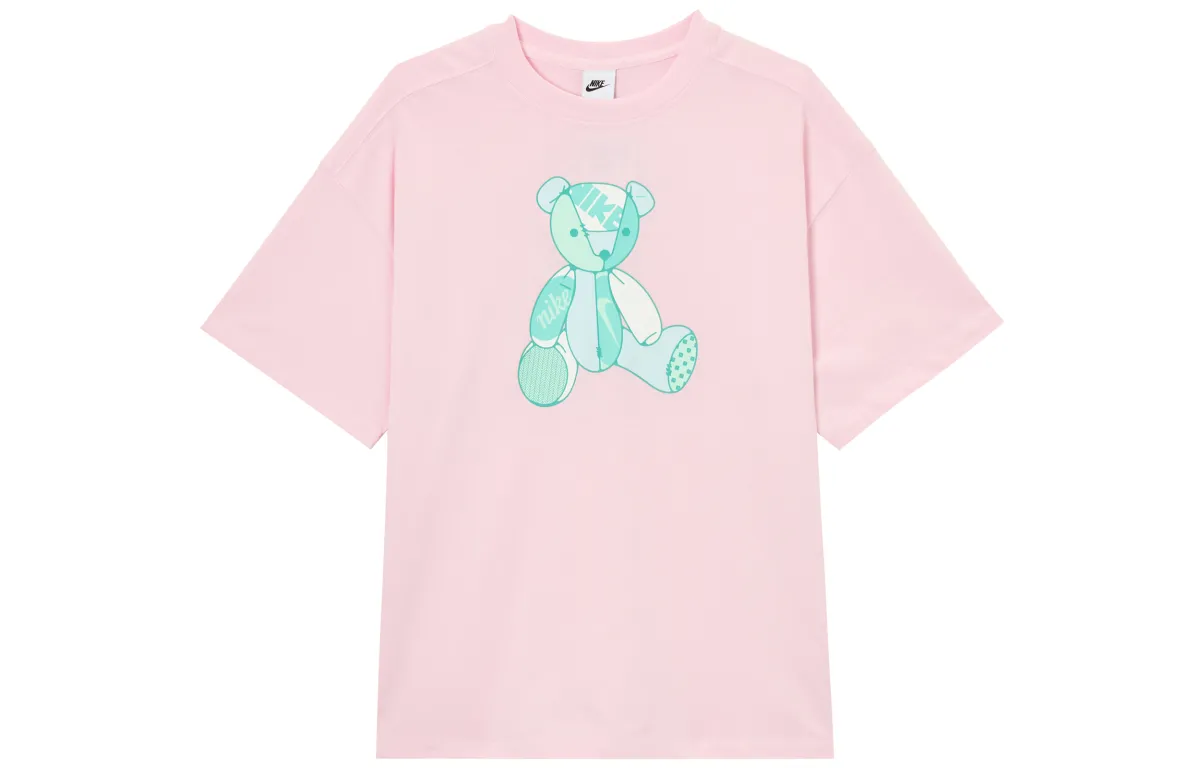 Nike T-Shirts Women's Pink Crew Neck Moderate