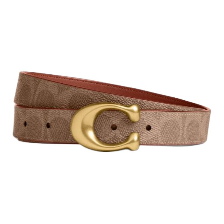 Женский ремень COACH Sculpted C (коричневый)