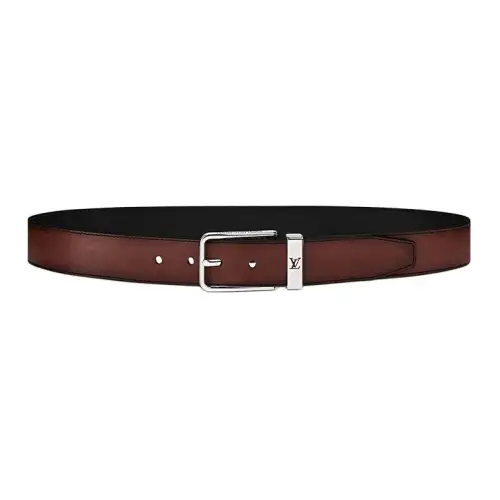 LOUIS VUITTON Pont Neuf Pin Buckle Leather Belts Women's Brown Width 3.5cm