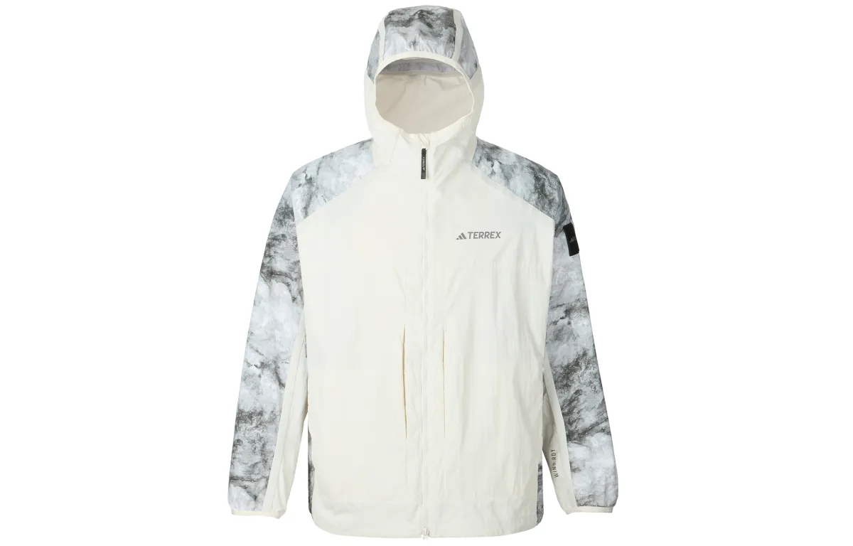 Adidas x National Geographic WIND.RDY hooded marble-print jacket