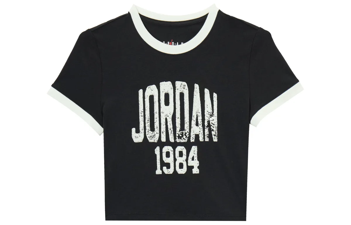 Jordan T-Shirts Women's Black Crew Neck Moderate