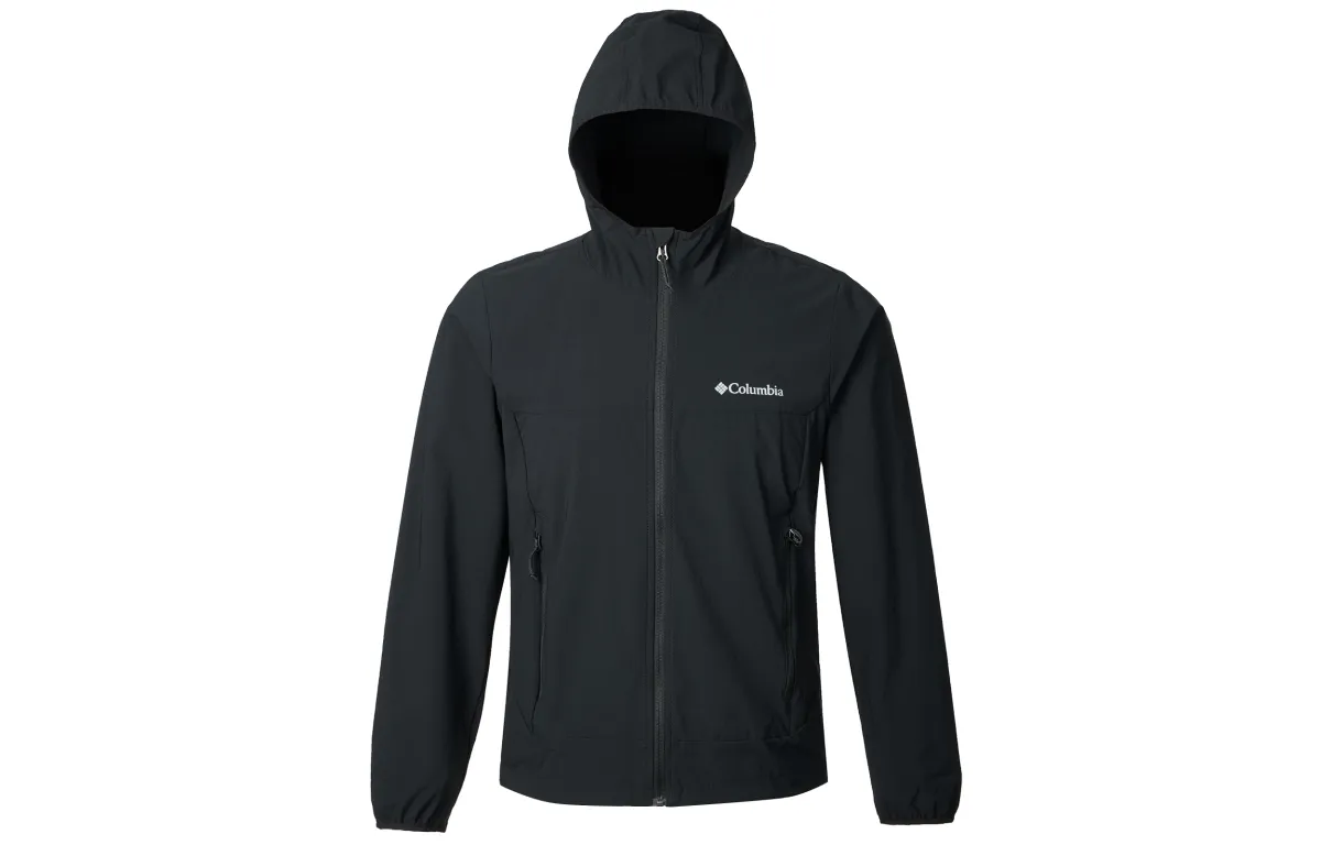 Columbia Jackets Men's Black Hooded Moderate Soft Shell