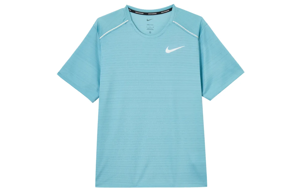Nike DRI FIT MILER T Shirt Men's Denim Blue Turquoise