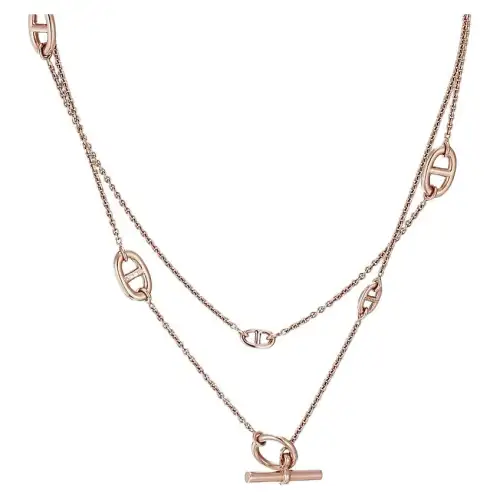 HERMES Necklaces Women's Rose Gold