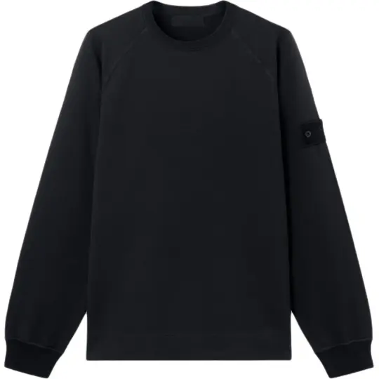 STONE ISLAND Ghost Series SS26 Повседневный свитер с длинным рукавом реглан в рубчик с отделкой, мужской стиль
