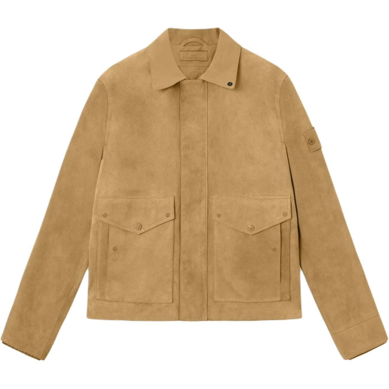 Кожаная куртка STONE ISLAND SS26 Ghost (черная)