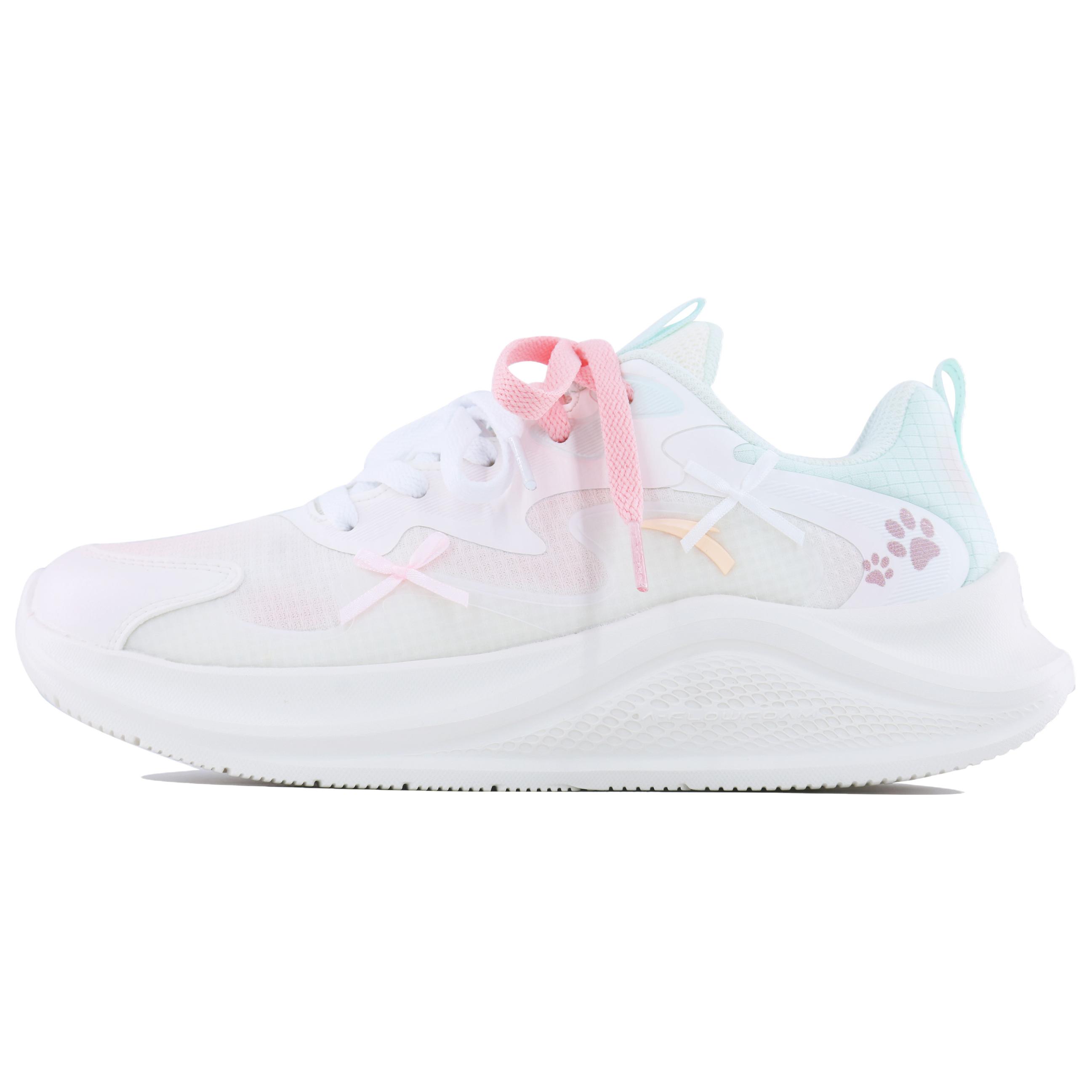 Anta Slip Resistant Lightweight Rebound Low top Casual Sprint Running Shoes Women’s White Pink