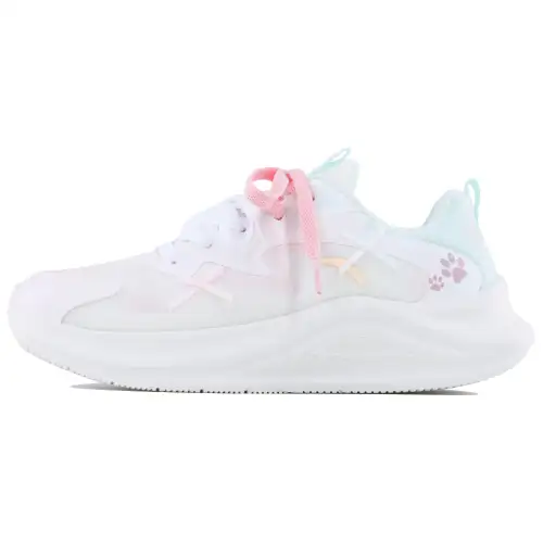 Anta Slip Resistant Lightweight Rebound Low top Casual Sprint Running Shoes Women's White Pink