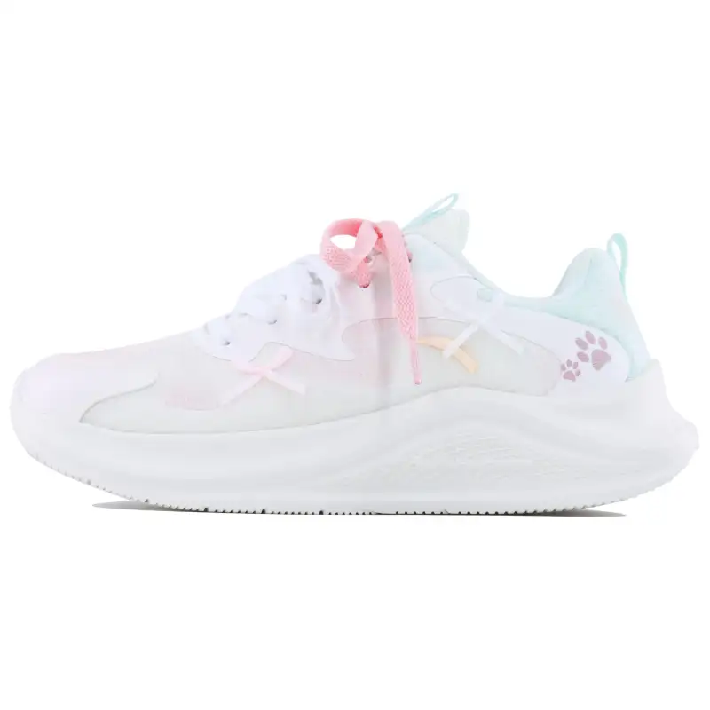 Anta Slip Resistant Lightweight Rebound Low top Casual Sprint Running Shoes Women's White Pink