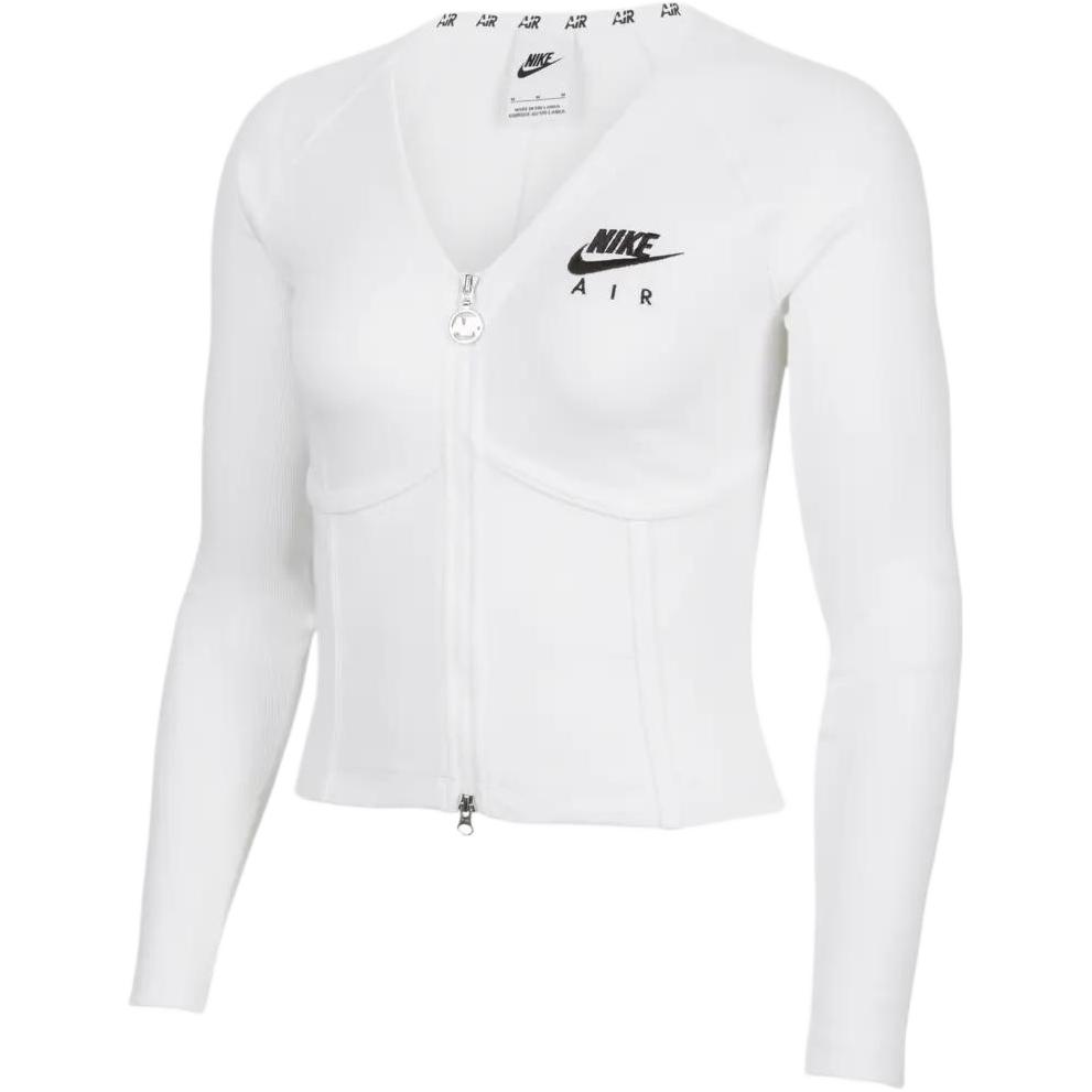 Nike Sportswear Women's Logo Embroidered Dual-Zip Jacket White