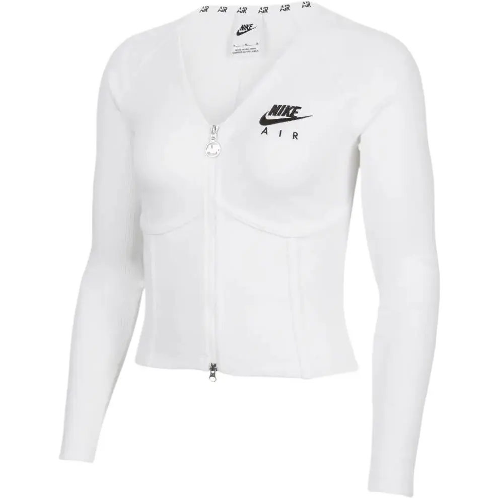 Nike Sportswear Women's Logo Embroidered Dual-Zip Jacket White
