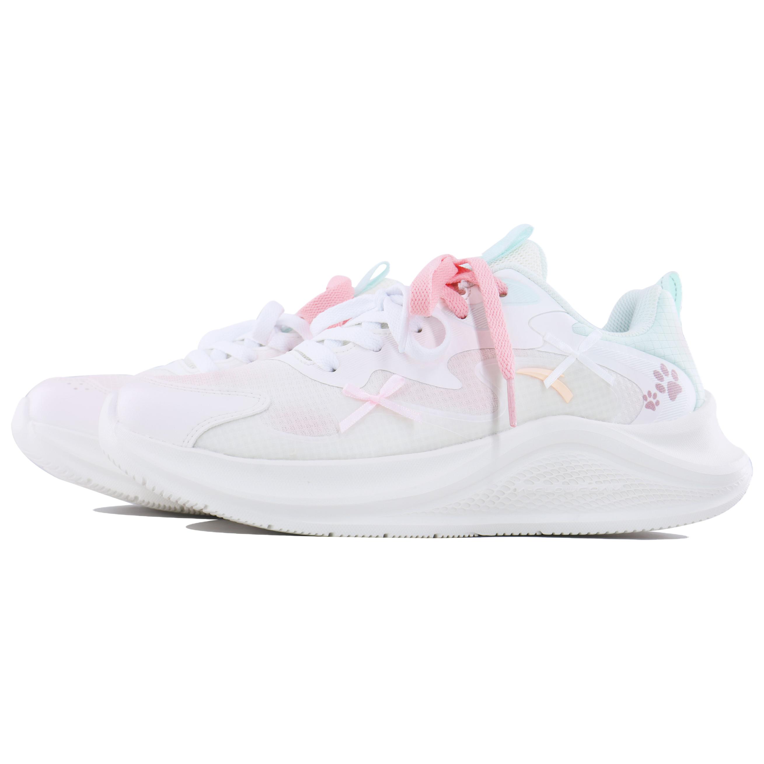 Anta Slip Resistant Lightweight Rebound Low top Casual Sprint Running Shoes Women’s White Pink