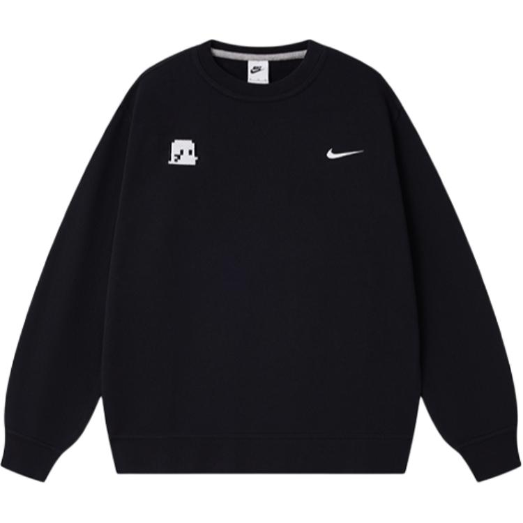 Nike, uniform, ghost cartoon set for leisure, black long-sleeve for men and women, custom-made, with embroidery