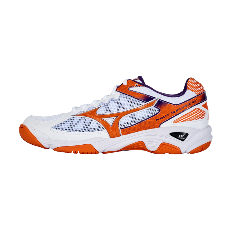 Mizuno Wave Supersonic CN training sports wear-resistant, breathable and lightweight low-top volleyball shoes for men and women, white and orange