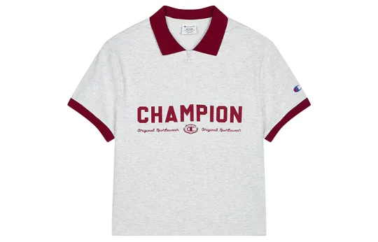 Серия Champion SS26 CAMPUS удобная, модная, повседневная и универсальная рубашка-поло в американской версии с короткими рукавами для женщин
