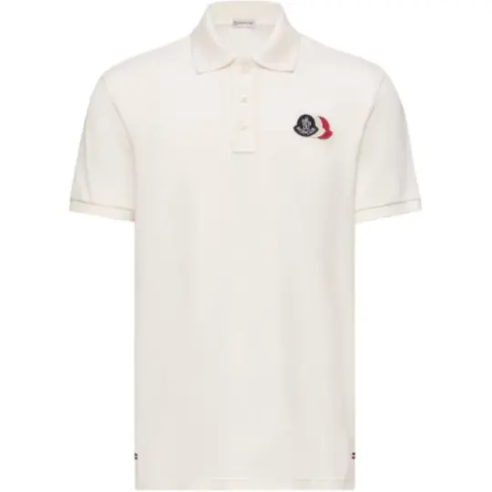 Moncler Moncler SS26 Нашивка с логотипом Хлопковая рубашка-пике однотонная рубашка-поло на пуговицах с короткими рукавами для мужчин