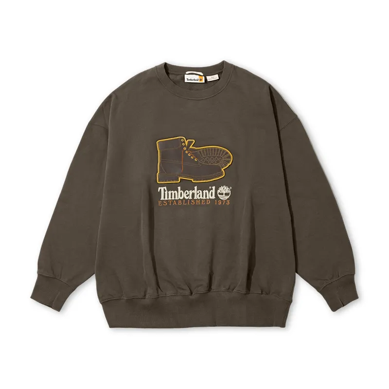Timberland AF New Box Fit Badge Sweatshirt Unisex Brown
