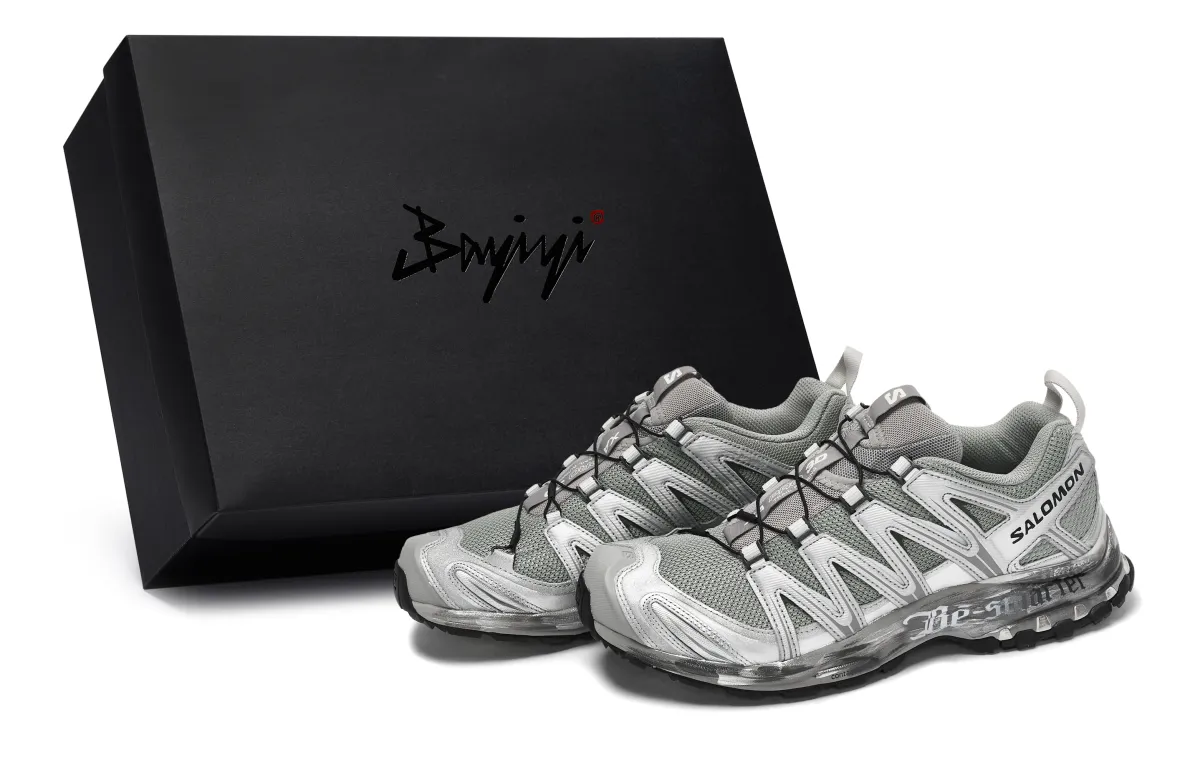 SALOMON XA PRO 3D Abrasion Resistant Low top Running Shoes Unisex Gray Silver
