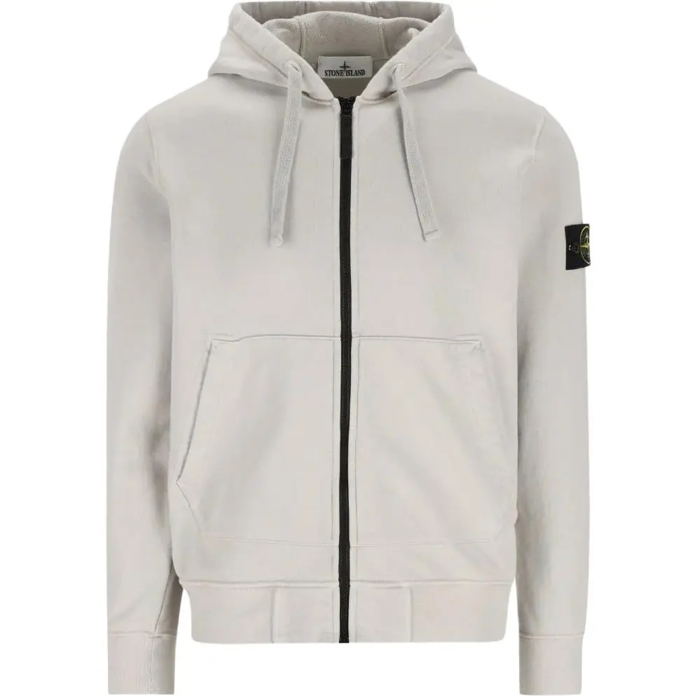Stone Island Logo Patch Zip-Up Hoodie