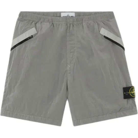 STONE ISLAND Однотонные мужские повседневные шорты Stone Island с боковыми карманами и трехточечной шнуровкой