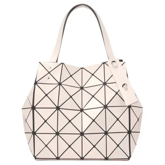 ISSEY MIYAKE CARAT March Limited, геометрический треугольный ромбовидный дизайн, металлические аксессуары, большая сумка из ПВХ, женская светло-бежевая