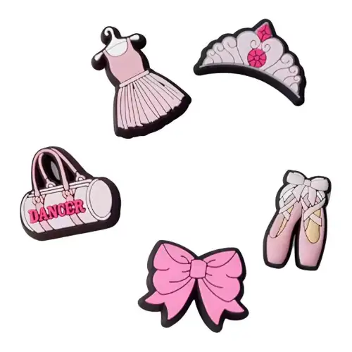 Crocs PVC Shoe Buckles Unisex Pink