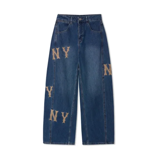 MLB Jeans Women's Denim Blue Moderate Wide Leg Pants