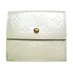 LOUIS VUITTON Shiny Leather Wallet Unisex Beige
