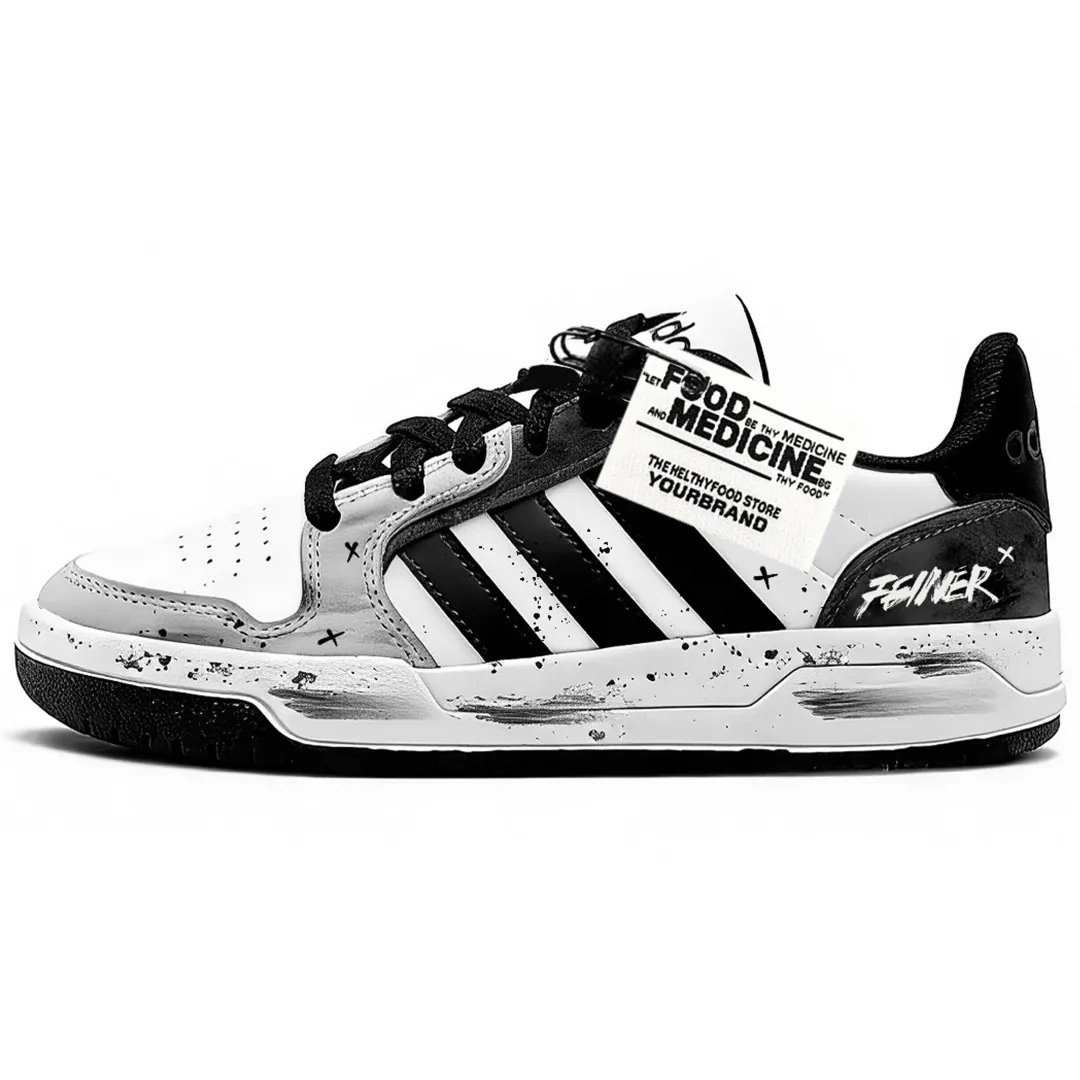 Adidas Neo Entrap Ink Shadow Creed Leather Abrasion Resistant Slip Resistant Low top Vintage Basketball Shoes Unisex