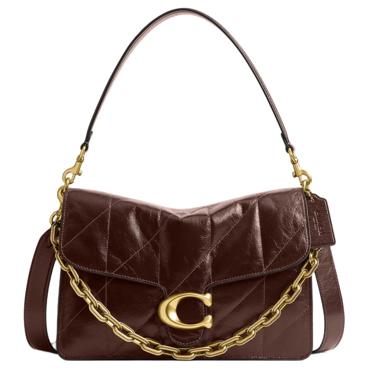COACH Tabby Cow Leather Handbag, Shoulder Bag Large Women's Maple Leaf