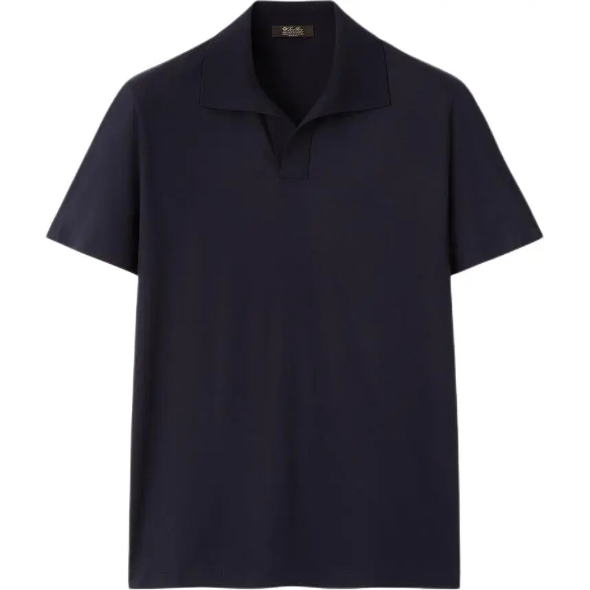 Loro Piana Sweaters Men's Marine Blue Polo Collar Moderate Other