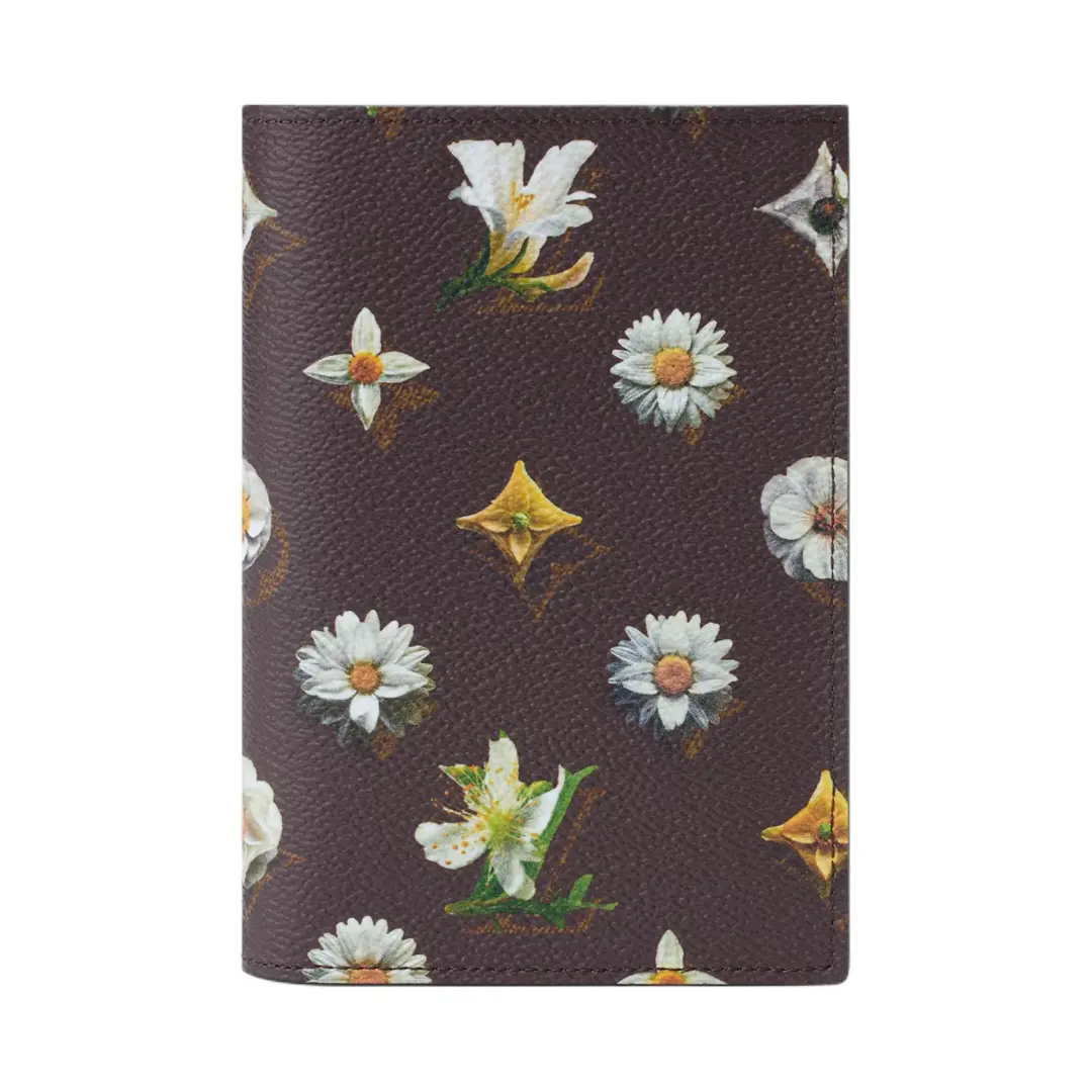 LOUIS VUITTON Monogram Floral Coated Canvas Passport Holder Men's Brown