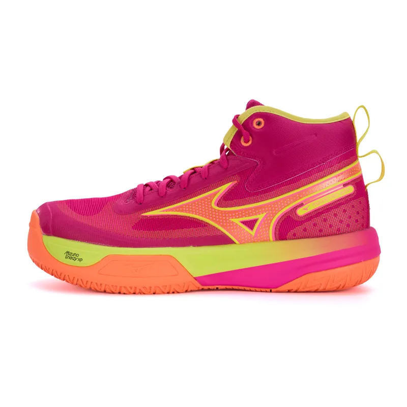 Mizuno NEO JUMP MID Cushioning Abrasion Resistant Slip Resistant Mid top Volleyball Shoes Unisex Neon Orange