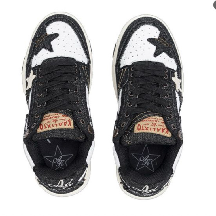 KAALIXTO Unchained Riderz 'Blackness' Star Shoes Breathable Mid top Skateboard Shoes Unisex Black