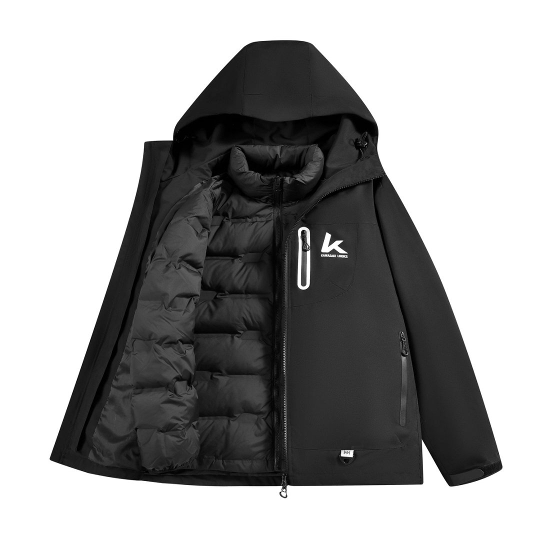 Куртка три в одном Kawasaki 3-in-1 (черная)