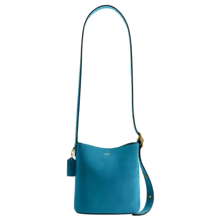 COACH Bleecker Suede Shoulder Bag Small Women's Sea Blue